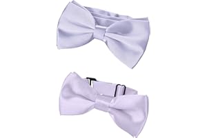 BomGuard père fils - Set de nœuds papillon jumelés tissu brillant, réglables avec fermeture à crochet - pré-attaché et réglable