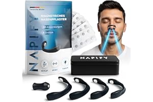 Napify Nasenpflaster Magnet (32 Tage) – Nasenpflaster Magnetisch gegen Schnarchen – Starker Kleber aus Deutschland – für freies Atmen, Sport-Performance & mehr Fokus Anti Schnarch Schnarchstopper