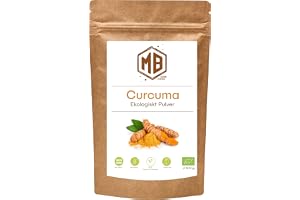 MB Superfoods Ren & Naturlig Gurkmejapulver, 200g - certifierat, veganskt, GMO-fritt, perfekt för matlagning och bakning, högt innehåll av curcumin, gurkmejatillskott för dryck - Thames Organic.