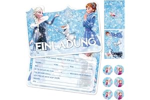 YeahBoom Einladungskarten Kindergeburtstag,12 Deutsche Einladungskarten,12 Umschläge,12 Tattoo Aufkleber,Einladungen Geburtstag Junge Madchen,Partyeinladungen Einladungen Kinder