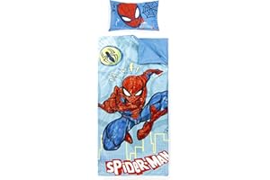 Jay Franco Set de 2 con Almohada y Manta de Spiderman de Marvel, Suave Saco de Dormir Infantil con Bolsa y Almohada, para Fiestas de Pijamas, Viajes y acampadas