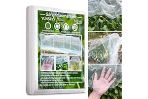 YUNSTK Siatka chroniąca przed owadami, do ogrodu, o drobnych oczkach, siatka chroniąca rośliny, warzywa, owoce, kwiaty, do szklarni, 3 x 6 m