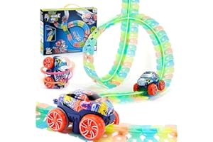 ACEMALL Macchinine per Bambini, Illuminati Pista Macchinine Giochi per Bambini Giocattoli Flessibili per Pista da Auto Regali di Natale per Ragazzi e Ragazze di 3 4 5 6 Anni