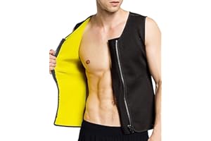 VSUSN Sauna Gilet pour Homme Débardeur Amincissant sans Manches en Néoprène Gilet de Sudation Sweat Minceur Gilet Fitness Corset