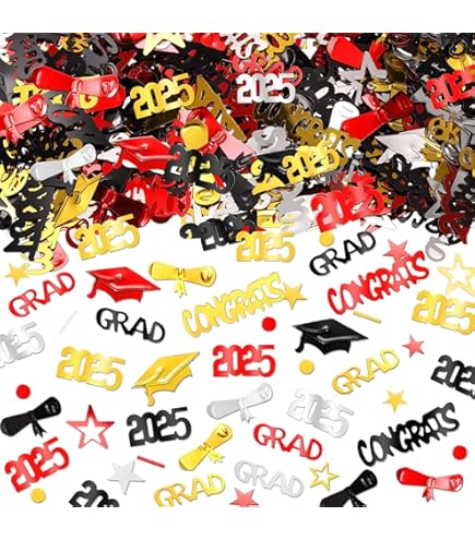 Coriandoli Glitterati Per Laurea 2025 - 500 Pezzi, Decorazione Tavolo Con Stelle E Cappello Da Dottore - Foto 5