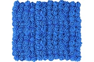 MWOOT Rosas Artificiales Azul, 144 Piezas Mini Rosas de Espuma para Manualidades, Pequeñas Flores Falsas para Bricolaje Boda Día de San Valentín Decoración, 2.5CM Cabezas de Flores Falsas