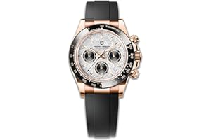 PAGRNE DESIGN Pagani Design Lunette en céramique pour Homme Bracelet en Acier Inoxydable Chronographe étanche 100 m Verre Saphir Montre Automatique pour Homme