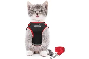 FEimaX Arnés para Gato Antiescape Arnes y Correa Ajustable Reflectante Gatitos Chaleco de Malla Suave para Perros y Gatos Pequeños