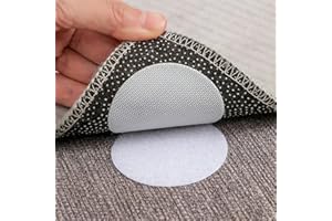 ONSOLO Rug Grippers 8 Pack 5 X 5 CM Round Carpet Stickers No Residue Anti-Slip Rug Underlay for Carpeted Floor Reusable Rug Tape for Rugs On Top of Carpet to Stop Rug Moving On Carpet, White