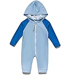 BONVERANO Costume da Bagno Neonato Protezione UV 50+ con Chiusura Cappuccio