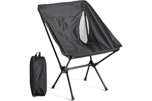 Yabano Portable Camping Chair, Ultralight Folding Backpacking Chair with Carry Bag, Compact & Lightweight for Hiking, Mountaineering, Beach, Picnic & Outdoor Adventures