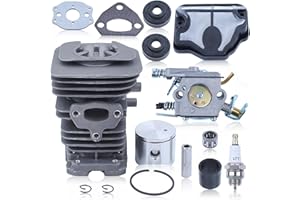 AUMEL 40mm Cylinder Piston with C1Q-W29E Carburetor Kit for Husqvarna 136 142 141 137 136 Chainsaw Saw Replaces 530069941 530071987