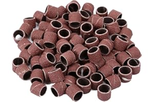 Dophee 100Pcs Schleifbänder 1/2(inch) 80 Grit Schleifhülsen Werkzeug mit 2 Mandrel