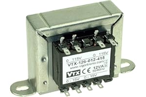 VIGORTRONIX 20 VA Mains Chassis Transformer 0-230 V : 2 x 9 V VTX-126-020-209