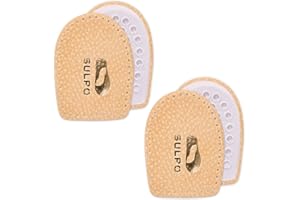 ‎SULPO SULPO Leder Fersenkissen mit Latexschaum Fersenpolster Einlage / 2 Paare/Beige / 35-46 (35-41)