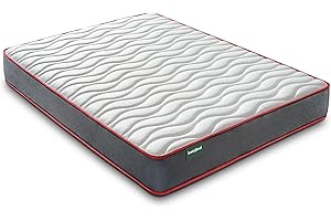 beloBed Colchon 90x190 cm Altura 18 cm. con Viscolastica Alto Confort. Reversible Doble Cara. Firmeza Media. Multicapa Transpirable. Nucleo de Espuma HR ComfortFusion