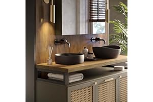 LAMO Manufaktur Encimera para Lavabo Encimera de Baño Encimera de Madera con Borde Vivo Estante de Baño, 120x60 cm (LxA), Color Rustical, Sin Accesorios de Montaje, LWP-01-A-003-EK