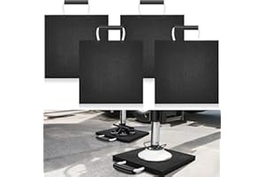 Drydiet 4 Pcs Rv Jack Blocks Pads Stabilizing Outrigger Pads Rv Leveling Stackable Waterproof Handle for Tow, Service Truck, Trailer, Crane, Wrecker Landing Gear, Black (12 x 12 x 1 Inches)