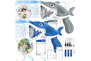 LEAPRCSTORE 2 Bubble Guns for Kids, Automatic Bubble Machine Toys for Boys Girls, Electric Bubble Maker with 2 Bubble Solution and 3 Batteries, Outdoor Toys Gifts, Wedding Easter Party Favor