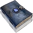 URBAN LEATHER Lapis 3 Moon Celtic Grimoire Book of Shadows Vintage Journal for Men Women, Drawing Sketchbook Scrapbook Writing Notebook Deckle Edge Pages, Black, 7x5 Inches