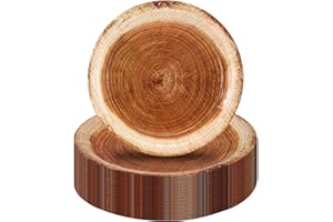 CEILIWEN Forniture per feste in legno – 50 piatti di carta rustici in legno, piatti piani rotondi in stile fattoria