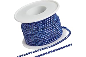 GORGECRAFT 10 Yards/9mx2.5 mm Strasskette Funkelnde Kristall-Strass-Klauen-Kettenbesatz Für Heimwerker-Näharbeiten, Schmuck, Perlenherstellung, Zubehör, Hochzeitsdekoration, Blau