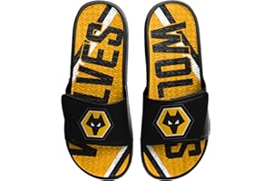 FOCO Premier League EPL Football Wolverhampton Wanderers Fan Mens Size 8/9 Pool Shower Sliders