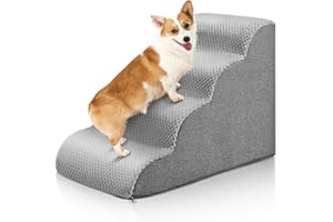 SenDeluz Escalera para Perros, Rampa para Mascotas Extraíble y Lavable, Escaleras para Mascotas de Espuma de Alta Densidad, Escalera Antideslizante para Mascotas para Perros y Gatos