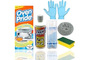 HOLOU Kit de nettoyage pour four – Nettoyant pour four Oven Pride – Nettoyant pour four Ovenpride 500 ml, sacs de nettoyage pour four, gants en caoutchouc fournis avec éponge et éponge à récurer en métal
