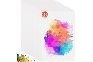 Omtofo 120 Fogli Carta per Acquerello A5, 300 g/m² Carta Acquerello gr Cotone, Ha Trama a Doppia Faccia, Adatto per Lavori ad Acquerello, Guazzo, Pittura Acrilica e Scrittura a Mano(17,8 cm x 12,7 cm)
