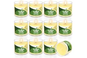 KERCAMKEL Pack of 12 Citronella Candle Outdoor, 300 Hours Outdoor Citronella Scented Lights, Small Candles, Natural Soy Wax, Citronella Garden Fragrance Candle, Indoor, Outdoor, Summer Gift Set for Camping