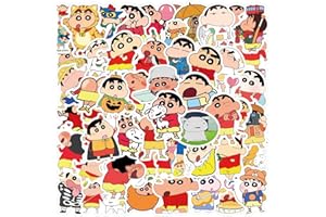 NEULEBEN 60 pegatinas de dibujos animados japoneses, Crayon Shin-chan Anime Impermeable Vinilo Lindo Pegatinas para Portátil Equipaje Skateboard, Adolescentes Niños