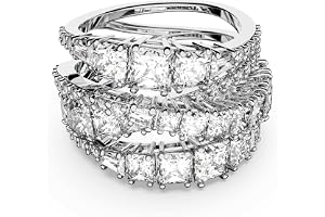Swarovski Hyperbola ring, blandade slipningar, vit, rhodiumpläterad