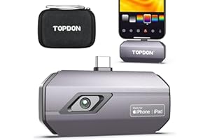 TOPDON TC002C-A kamera termowizyjna do iPhone 15/16 serii i iPadów, rozdzielczość 512 x 384 TISR IR, od -20°C do +550°C, 25Hz, kamera na podczerwień ze złączem typu C do nieszczelności, konserwacja