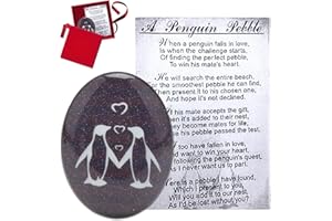 TIMES MARK Romantic Penguin Gifts for Her Penguin Pebble Anniversary Wedding for Him Cute Funny Peng-uin Rock Gift for Valentine’s Day Christmas Birthdays and Special Occasions
