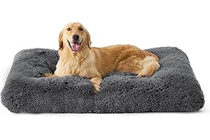 BEDSURE Flauschiges Hundebett Grosse Hunde - 104x69x8 cm Hundebett waschbar für große Hunde, rutschfeste Unterseite, Dunkelgrau