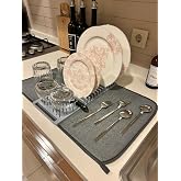 YUNHAN Kitchen Countertops Microfiber Water Absorbent Dishwasher Mat Dish Sequencing And Drying Mat