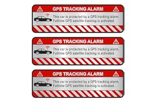 FINEST FOLIA Finest-Folia Lot de 9 autocollants GPS - Pour vélo, moto, voiture - Alarme - Antivol - Suivi assuré (aluminium poli argenté, voiture R054)