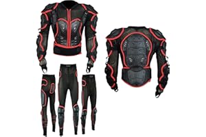 STAR AST Men’s Foxi Body Armour Full Spine Back Protection Motocross Protective Guard Jacket Wear & Protective Biker Hard Trouser Full Body Dirt Bike Quad Suit