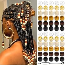 GlamRays Lot De 50 Perles à Cheveux Multicolores à Clipser – Accessoires Pour Tresses, Dreadlocks, Enfants Et Femmes