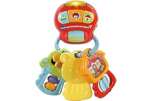 VTech - Mon Hochet P'tites Clés Magiques, Hochet Bébé Porte-Clefs Interactif, Éveil Musical, Jouet de Dentition, Cadeau de Naissance Bébé Dès 3 Mois - Contenu en Français
