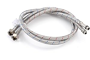 Home Range 900mm WRAS Approved 2 x M12 x 1/2” |5 Lengths| BSP Flexible Hose Pipe Tails, Replacement Kitchen Sink/Bathroom Basin Monobloc Tap Connectors, 304 Stainless Steel Braided Flexi Pipes