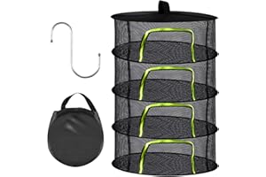 AUIRSHIKY Red de Secado de Hierbas, Red de Secado para Colgar, 4 Capas, Plegable, para Plantas, Vegetales, Hierbas, Pescado y Ropa