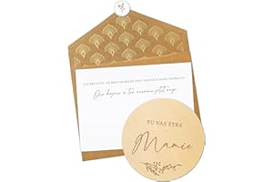 Joli Coon Annonce grossesse carte en bois grand parents - Tu vas être mamie avec enveloppe dépliante et sceau - Annonce grossesse mamie