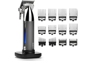 BaByliss Tondeuse cheveux sans fil Super-X Metal, Lames en acier japonais, 10 sabots, 2 sabots oreille, Batterie lithium, affichage digital, Poignée en métal, noir, E996E