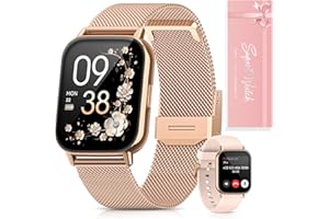 AIMIUVEI Reloj Inteligente Mujer, Smartwatch Mujer con Llamadas 5.3, Función Femenina, 24H Pulsometro SpO2, 120+ Modos Deportivos, Monitor de Sueño, Calorías, Podómetro para Android iOS Rosa Oro