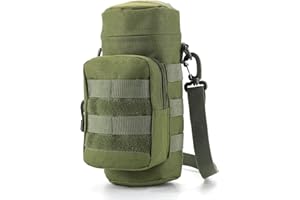 'Kyrio Molle Water Bottle Pouch Holder Tactical Military Kettle Canteen Bag Pack Crossbody Bag with Extra Accessory Pouch and Detachable Shoulder Strap 9.8'' x 4.3'''