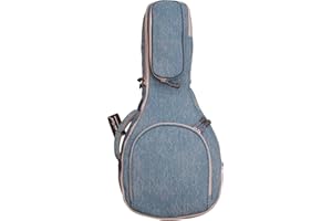 MUSIC FIRST Original Design 15mm Thick Padded Vintage & Retro Jeans Cloth/Denim A & F Style (Standard) Mandolin Gig Bag (Soft Case) Soft Mandolin Case Fits for Most of A Mandolin