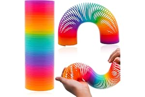 SRVERTEX Extra Large Magic Rainbow Spring 15cm Slinky Toy, Giant Plastic Coil Fidget Sensory Toy for Kids Adults, Birthday Party Favours, Stocking Fillers & Summer Fun Gift