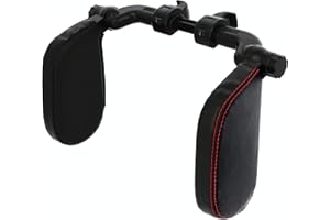 SUMEX Reposacabezas Coche, Doble Apoyacabezas Lateral para Asiento de Coche para Niños y Adultos de Viaje, Negro con Bordado Rojo